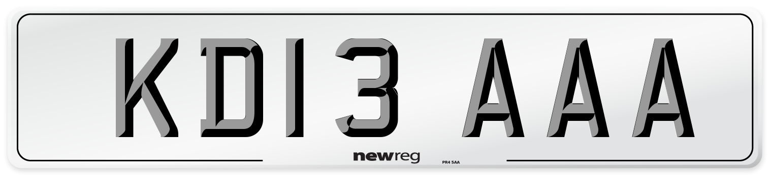 KD13 AAA Number Plate from New Reg